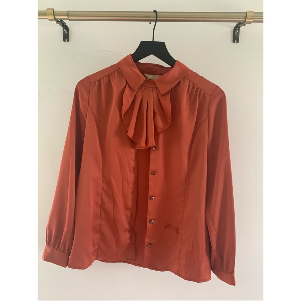 Burnt orange long sleeve blouse